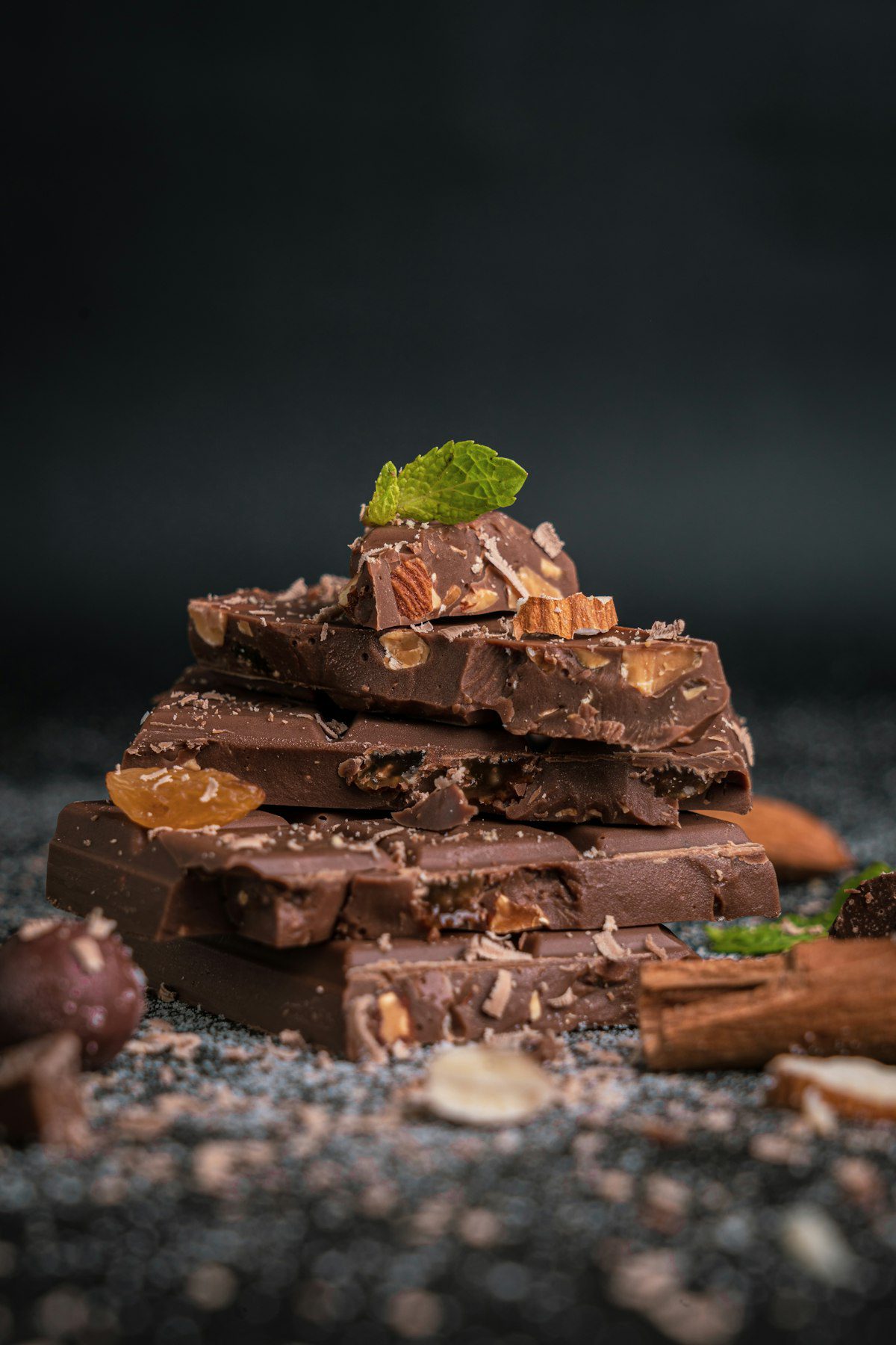 Chocolate bars in an elegant brown box