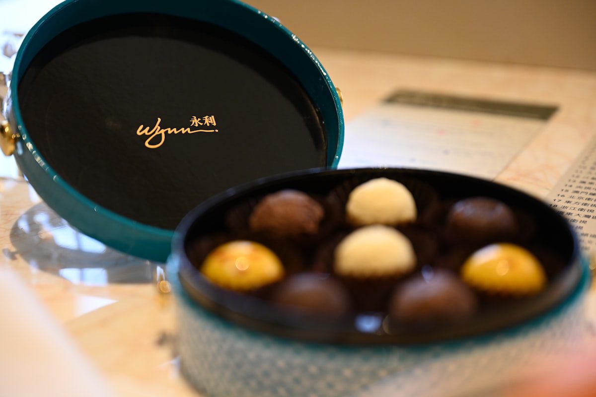 An open box of delicious gourmet chocolates