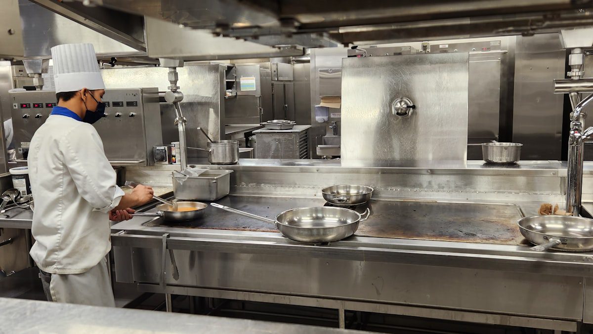 Chef cooking in a restaurant kitchen